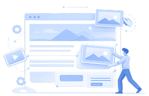 Blueprint icon representing website structure and planning